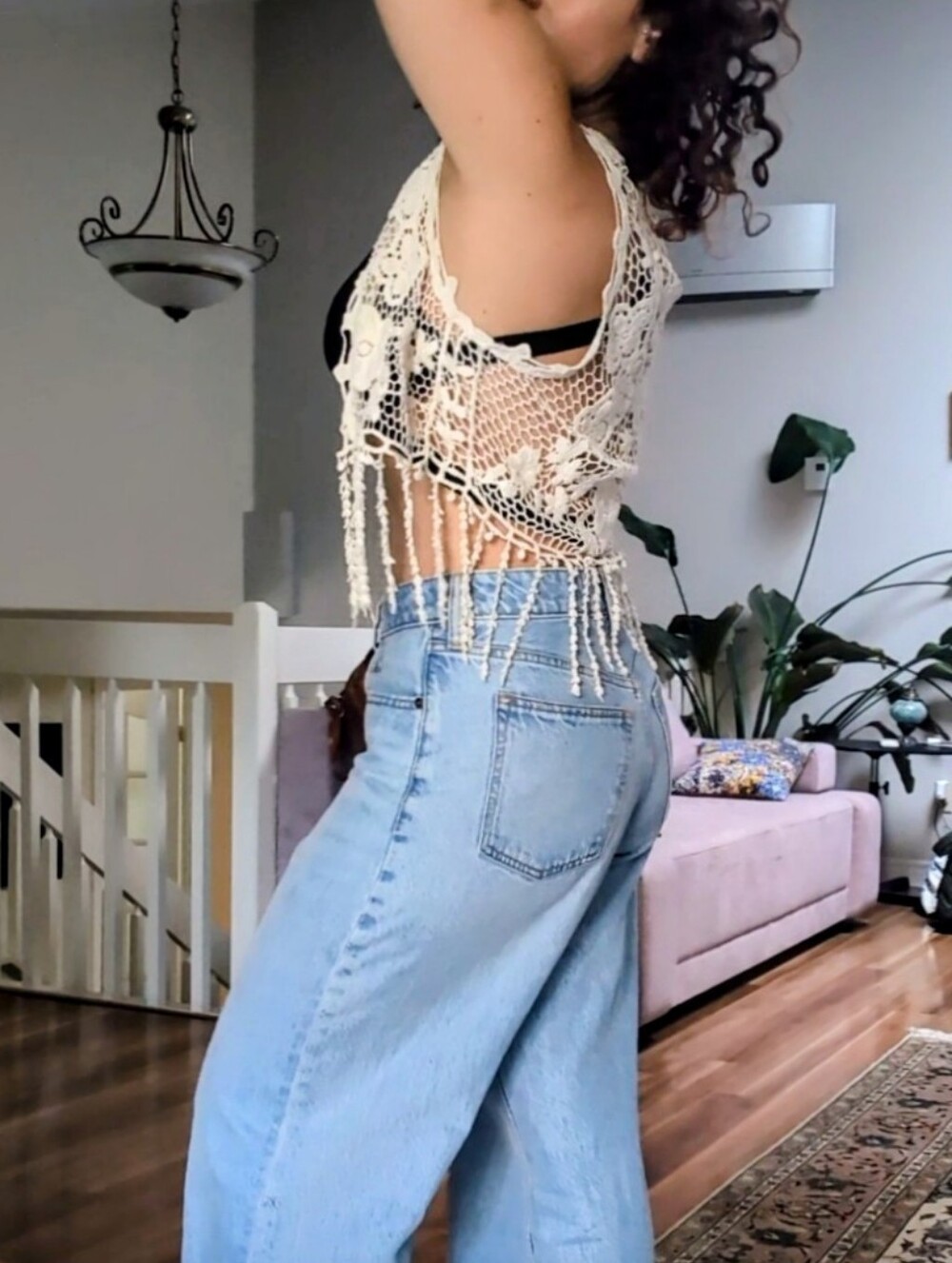 Boho Cream Crochet Fringe Vest